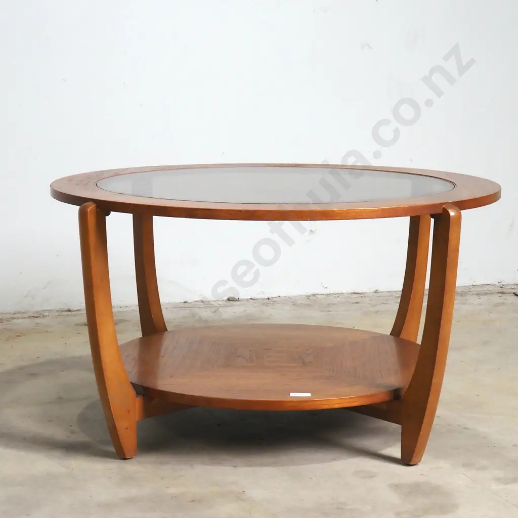 Mid Century  Astro Style Teak & Glass Coffee Table Image 1++