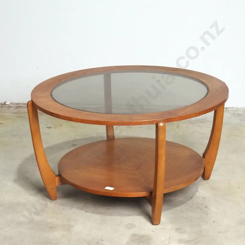Mid Century  Astro Style Teak & Glass Coffee Table Image 1++