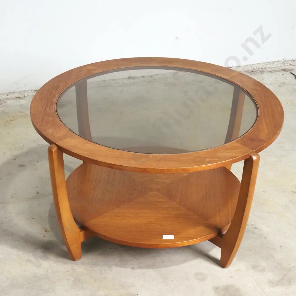 Mid Century  Astro Style Teak & Glass Coffee Table Image 1++