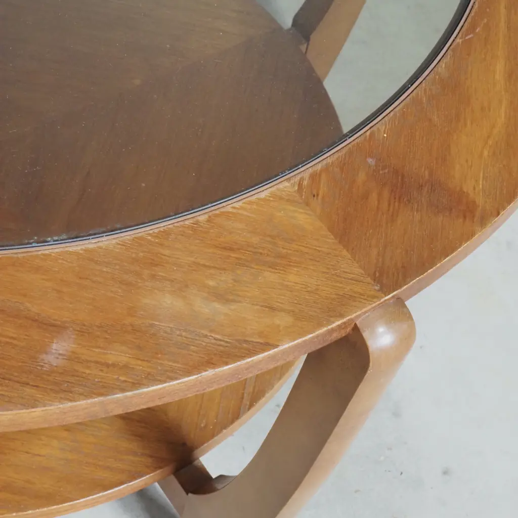 Mid Century  Astro Style Teak & Glass Coffee Table Image 1++