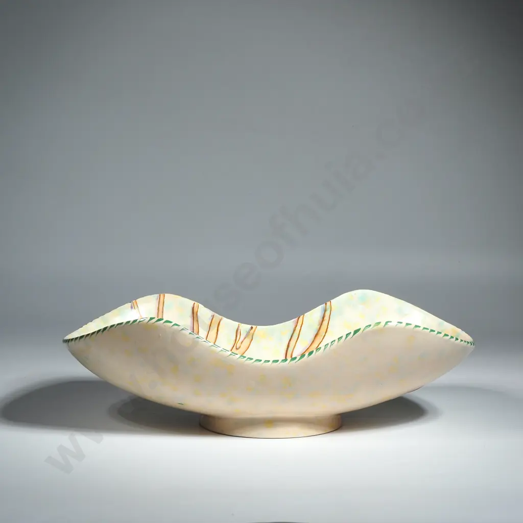 Beswick Bowl in the Manner of Charlotte Rhead & Hand Painted w Cacti & Trees Marked '291' Image 1++