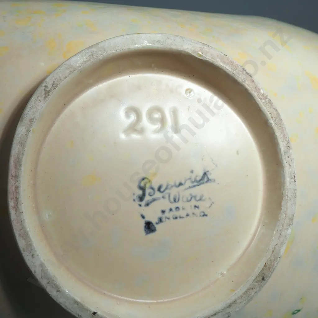 Beswick Bowl in the Manner of Charlotte Rhead & Hand Painted w Cacti & Trees Marked '291' Image 1++