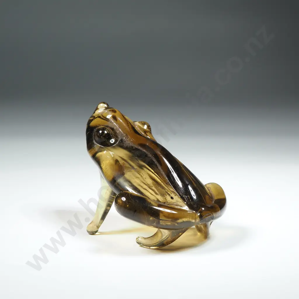 Vintage Smoky Glass Frog Image 1++