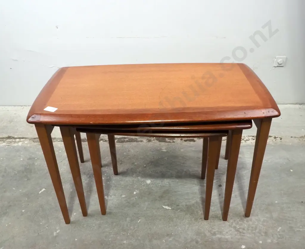 Set Of Three Mahogany Mid Century Modern Nesting Tables Image 1++