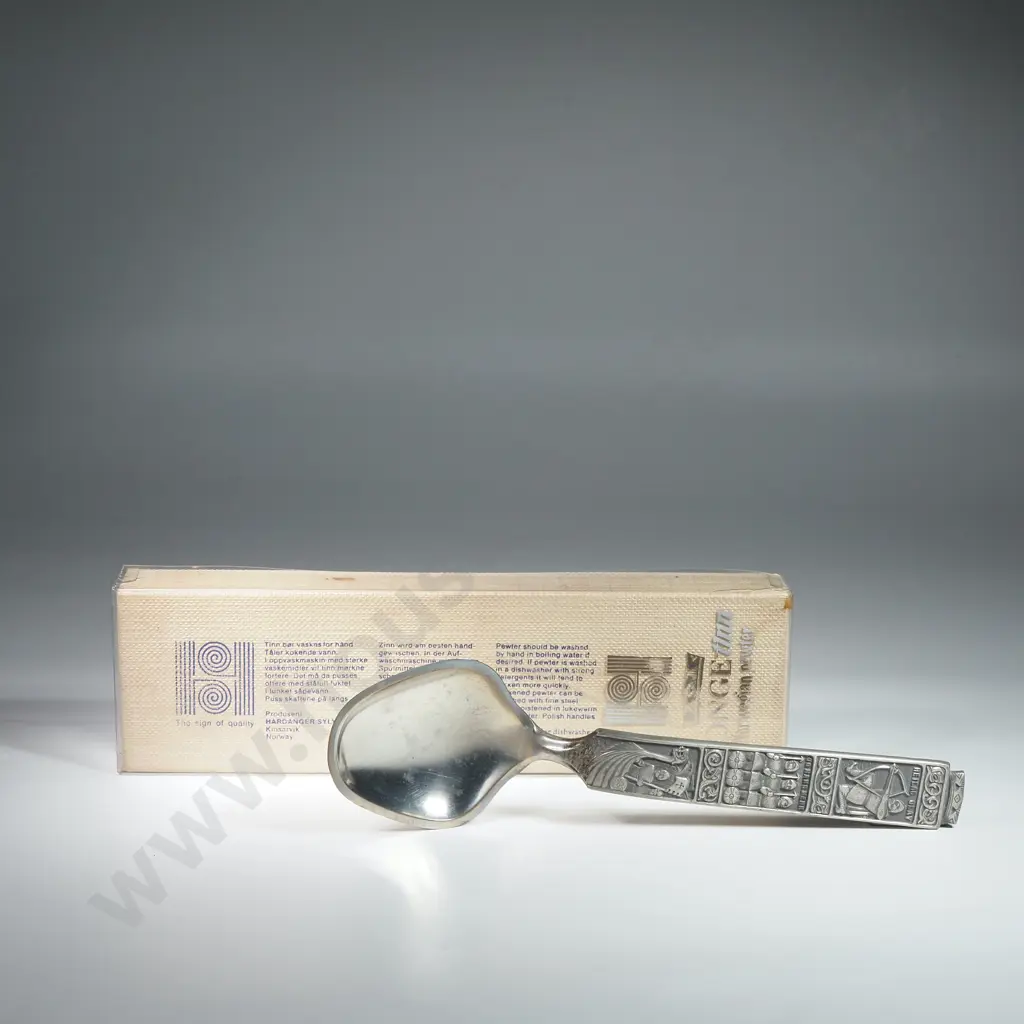 Konge Tinn Norway Pewter Serving Spoon Image 1++