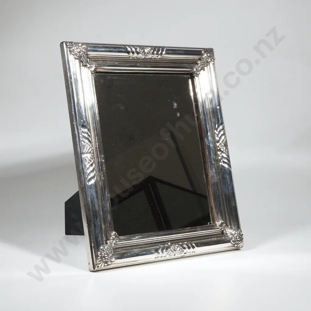Sterling Silver Table Mirror w Embossed Frame by Juan Carlos Pallarols Image 1++