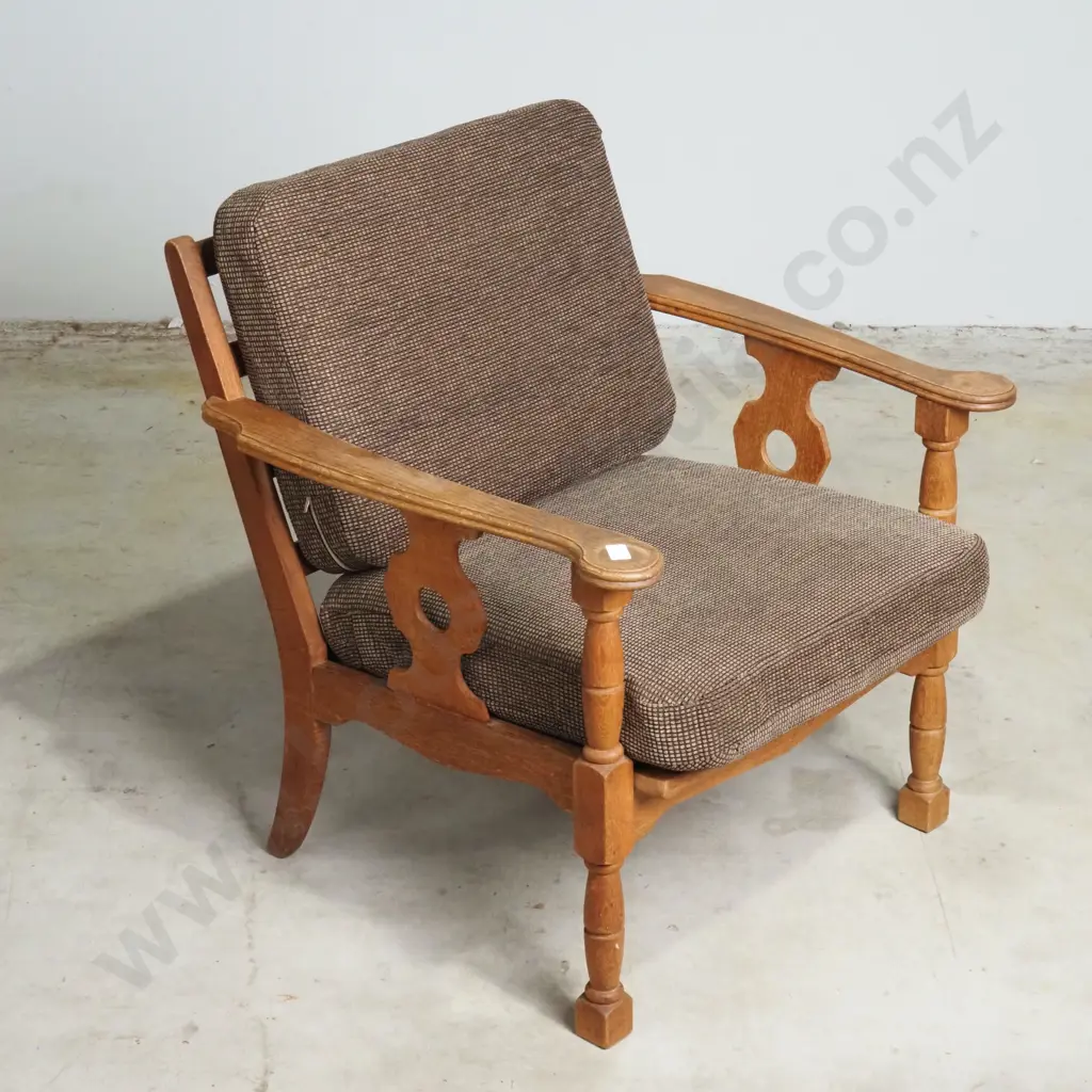 Danish Mid Century Oak Easy Chair - attrib Henry Kjaernulf, 1960s Image 1++
