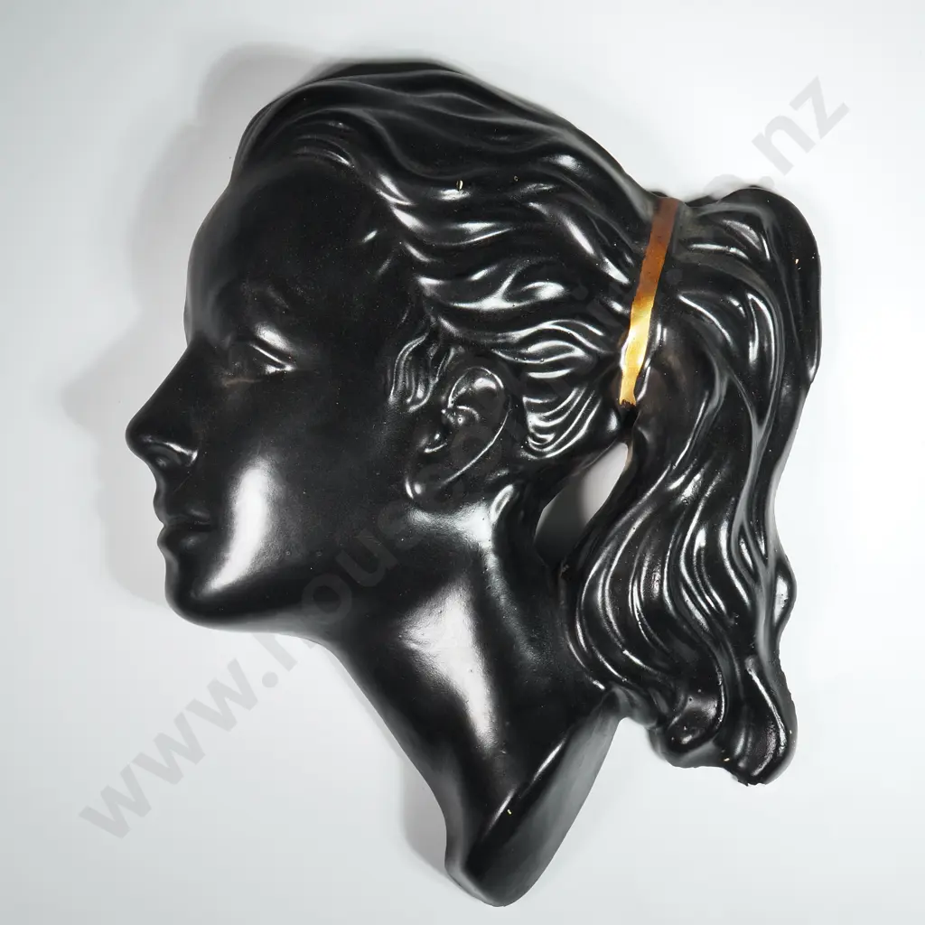 Mid Century Chalkware Lady Head Wall Plaque Image 1++