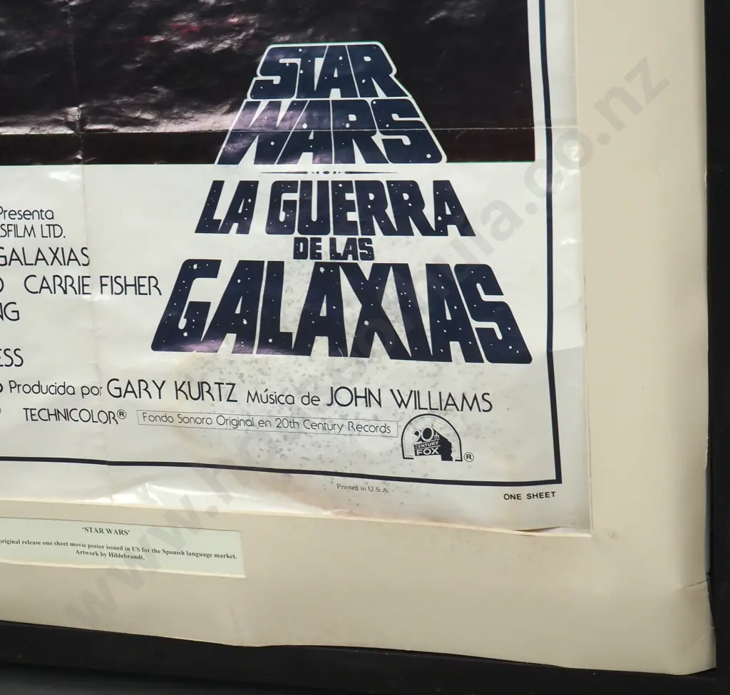 Hildebrandt Bros - Star Wars: A New Hope, (La Guerra de las Galaxias), 1977 Original Release One Sheet Movie Poster Image 1++
