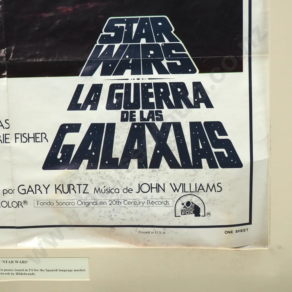 Hildebrandt Bros - Star Wars: A New Hope, (La Guerra de las Galaxias), 1977 Original Release One Sheet Movie Poster Image 1++
