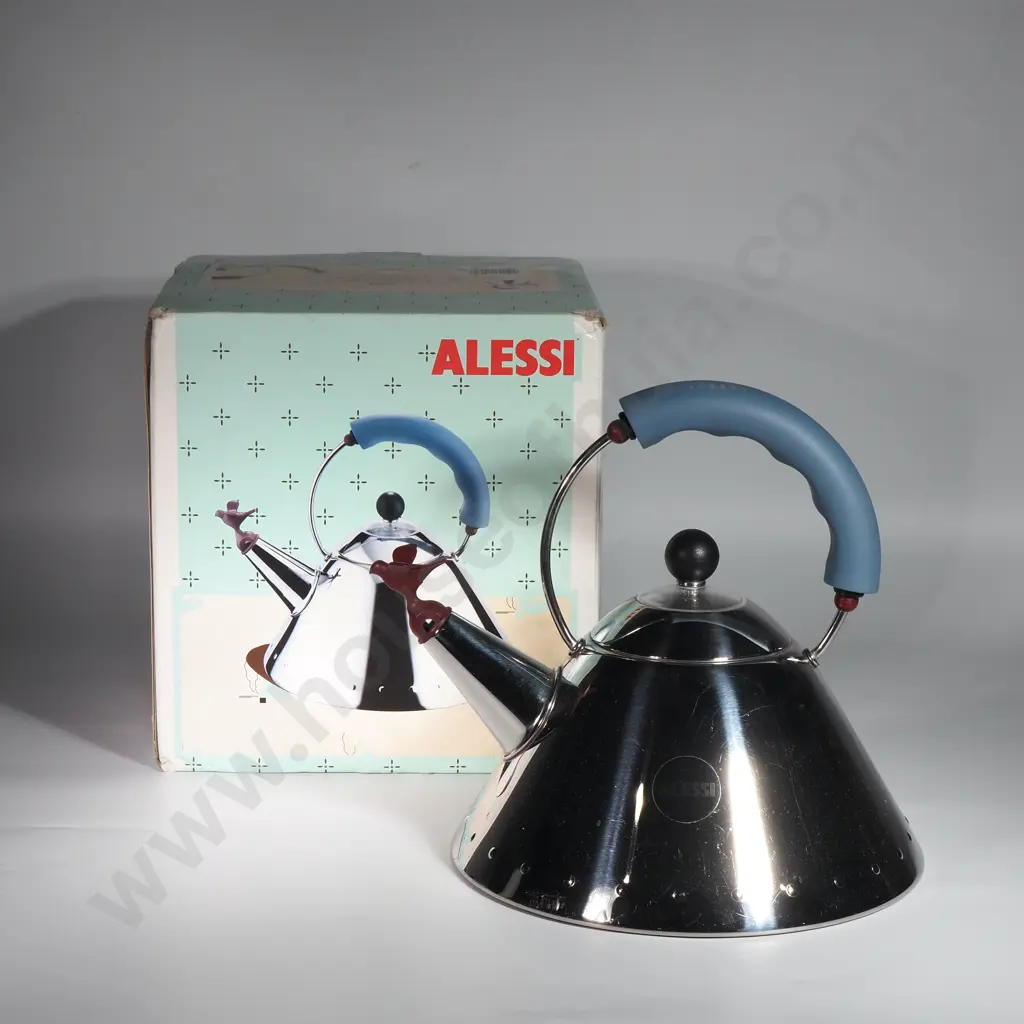 Alessi Inox 430 Stainless Steel Induction Kettle, Michael Graves Design, w Box Image 1++