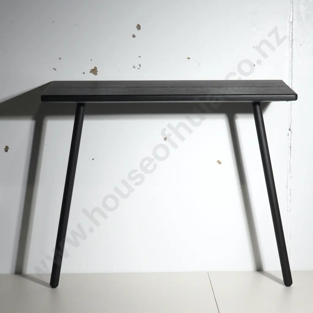 Small Black Oak Wall Hung Desk  Image 1++