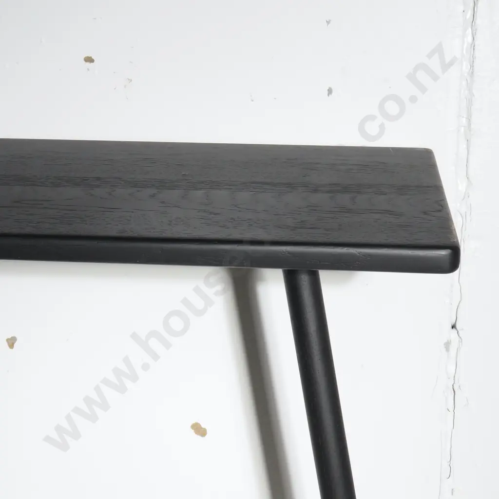 Small Black Oak Wall Hung Desk  Image 1++