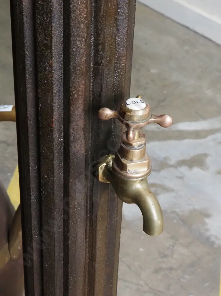 Antique Cast Iron Hitching Post in the Form of a Corinthian Column w Horse Figure Atop & a Brass Tap Image 1++