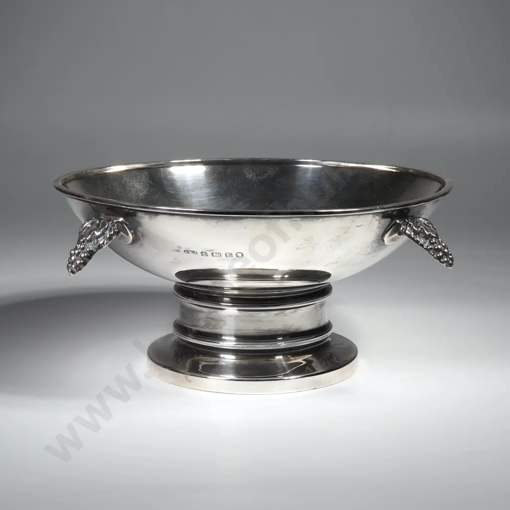 AEJ Albert Edward Jones Sterling Silver Arts & Crafts Comport, Grape Cluster Décor Image 1++
