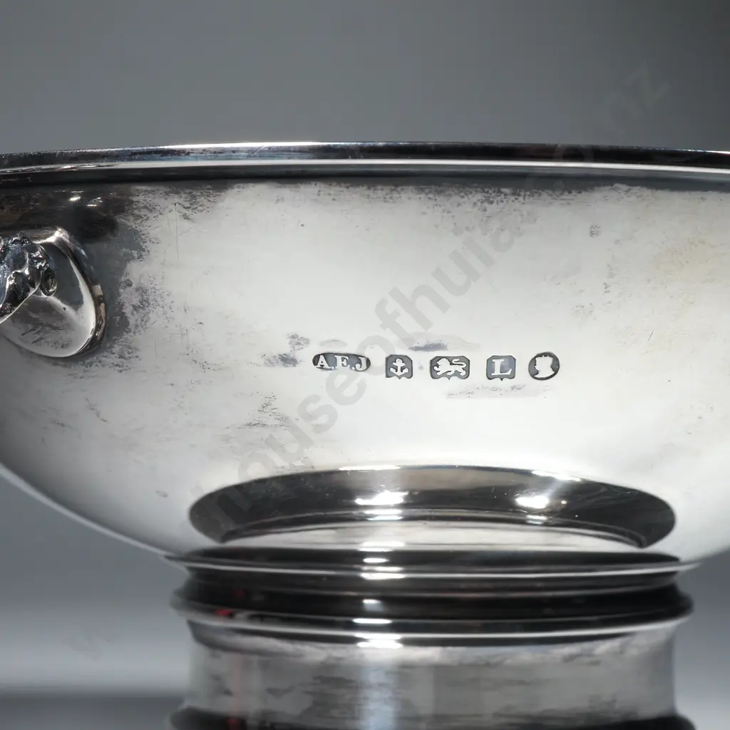 AEJ Albert Edward Jones Sterling Silver Arts & Crafts Comport, Grape Cluster Décor Image 1++