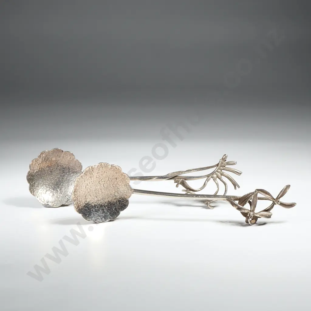 Two Harris & Son Australian Floral Sterling Silver Spoons Image 1++