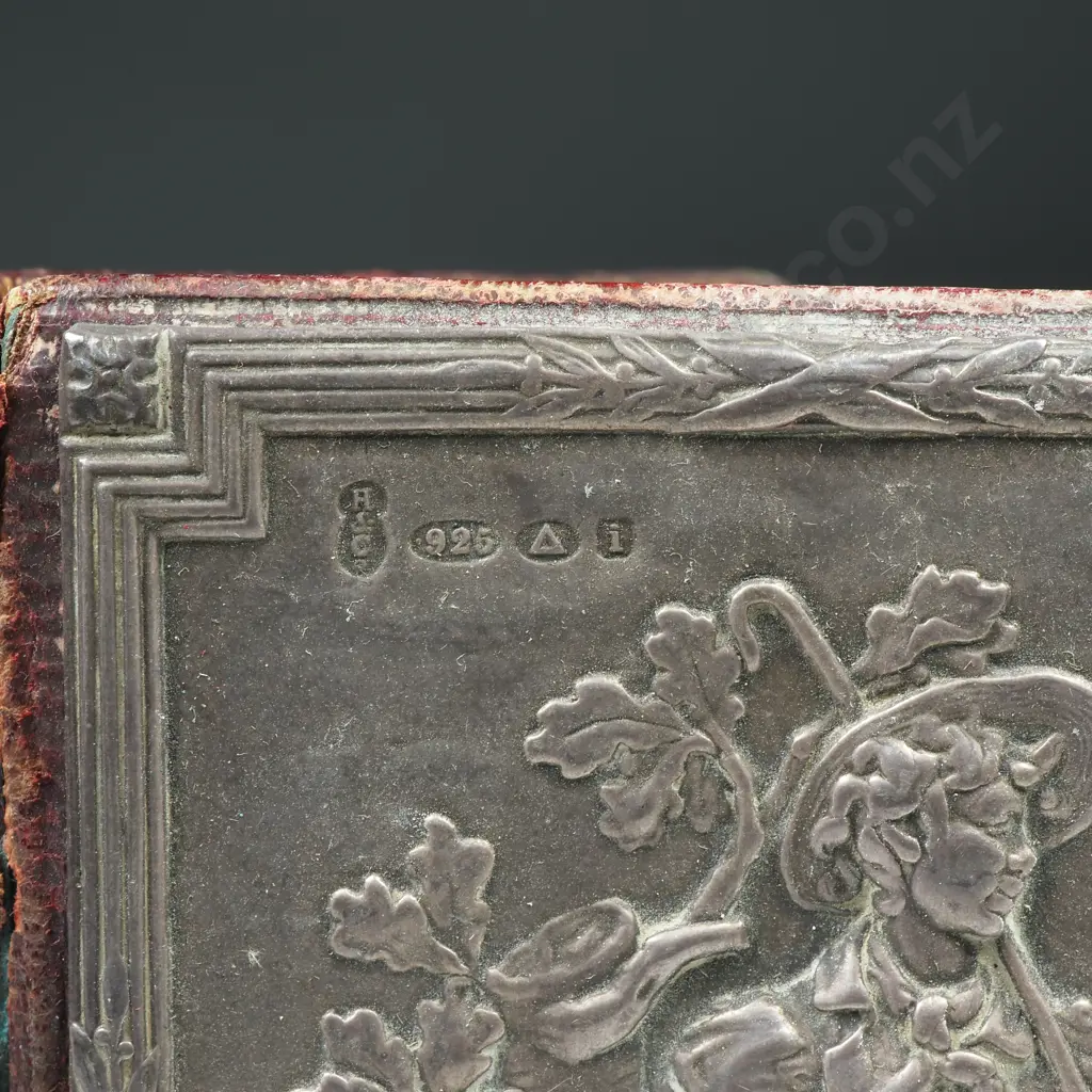 Antique Address Book With Sterling Silver Cover Depicting a Shepherd with Goats Image 1++