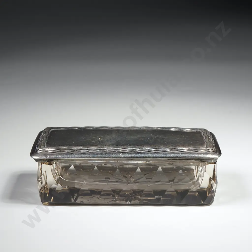 Sterling Silver & Glass Dressing Table Jar.  Image 1++