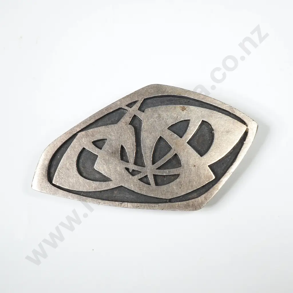 Sterling Silver Modernist Brooch Image 1++