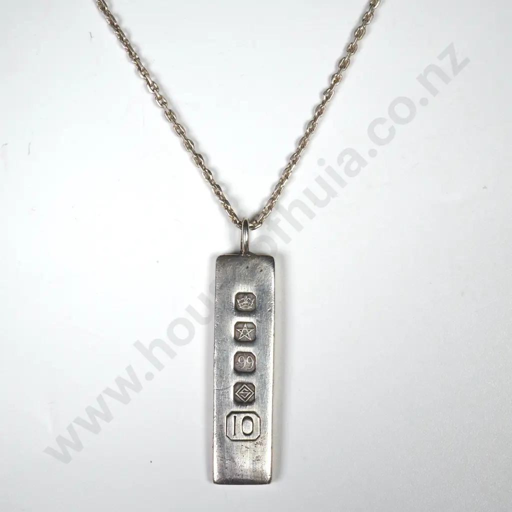 Fine Silver Ingot on Sterling Silver Chain Image 1++