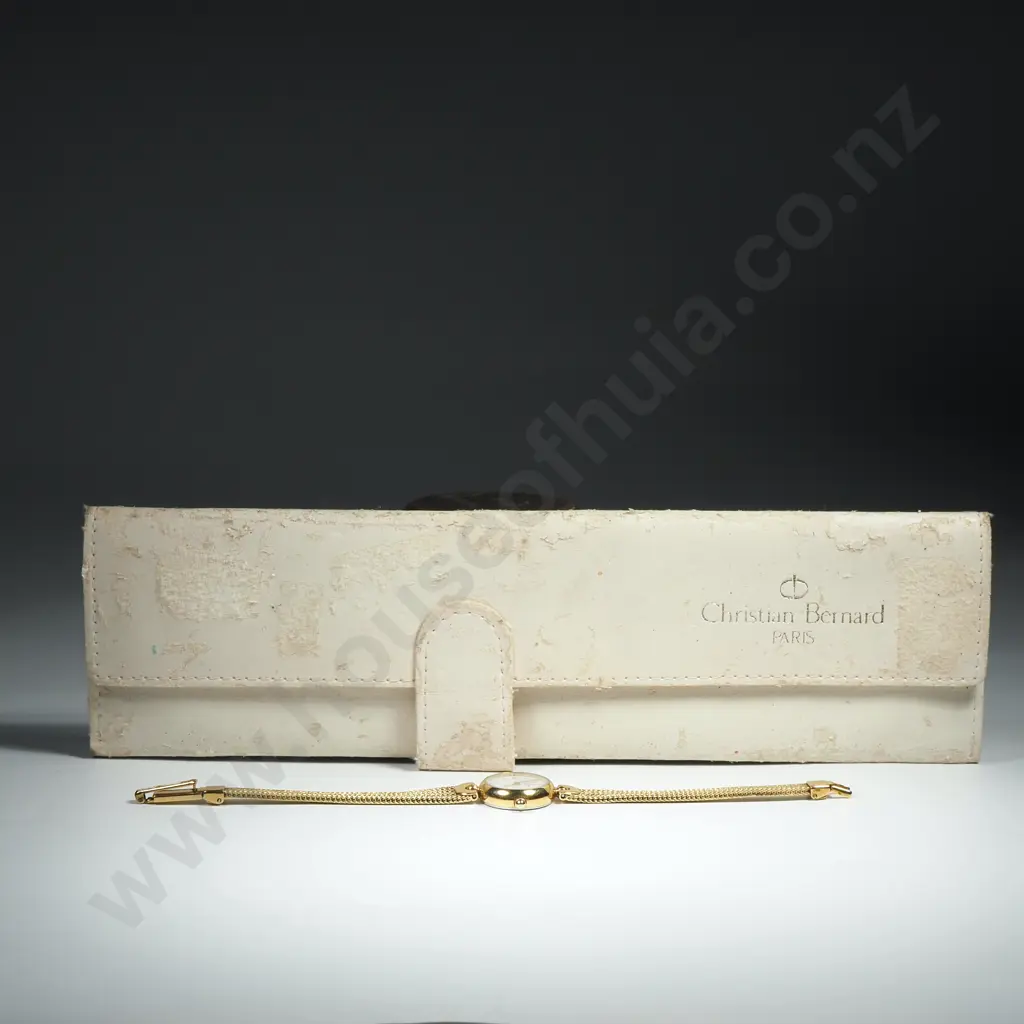 Christian Bernard Gold-Plated Ladies Cocktail Watch in Original Leather Pouch Image 1++