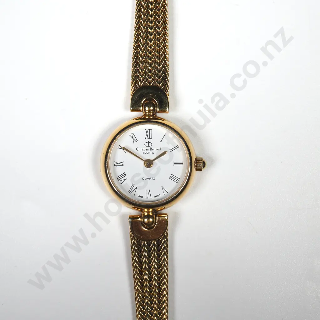 Christian Bernard Gold-Plated Ladies Cocktail Watch in Original Leather Pouch Image 1++