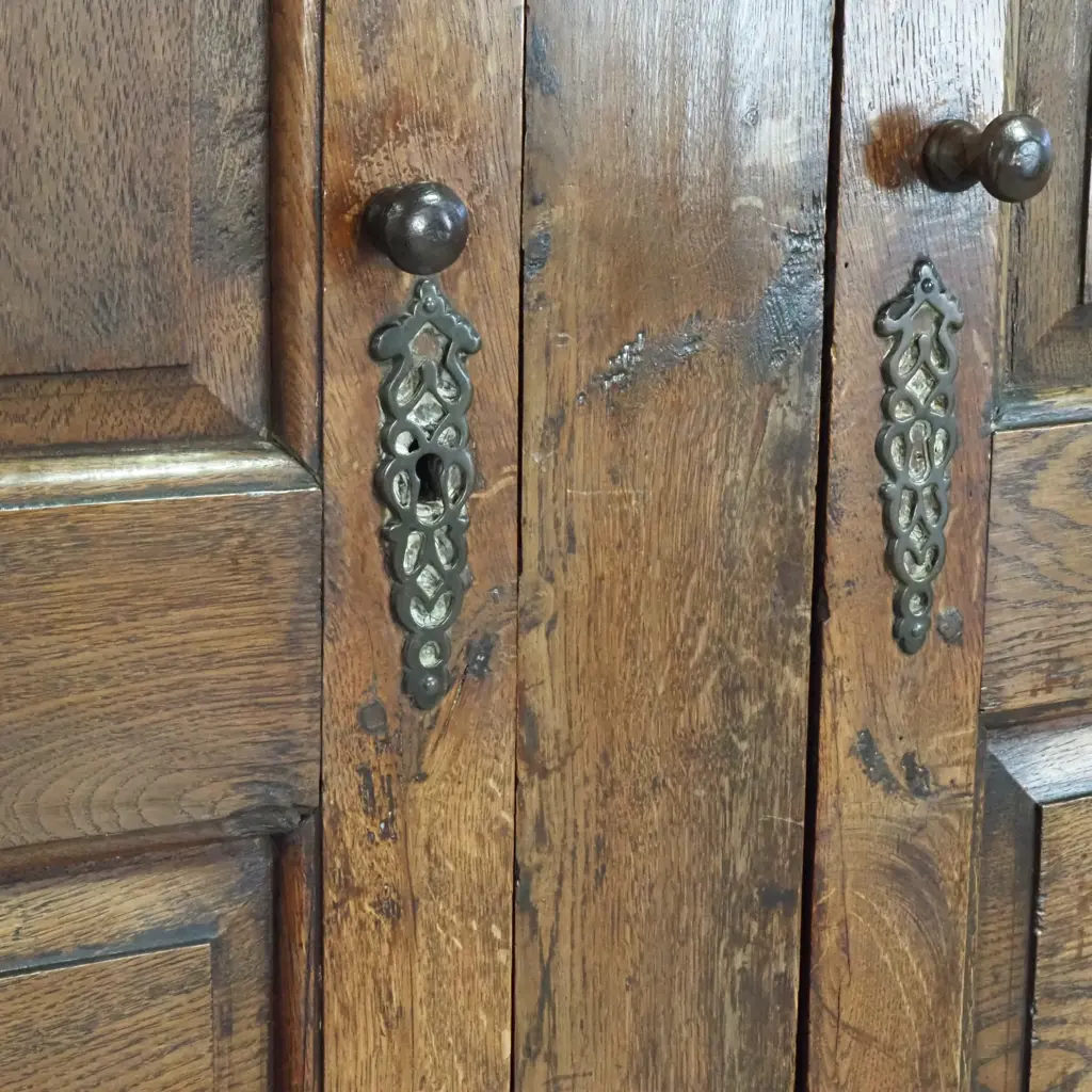 Antique 19th Century Oak Food Cupboard. Image 1++
