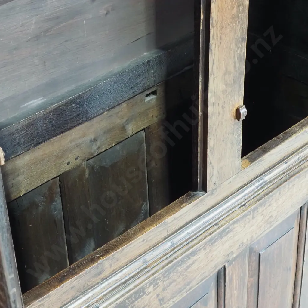 Antique 19th Century Oak Food Cupboard. Image 1++