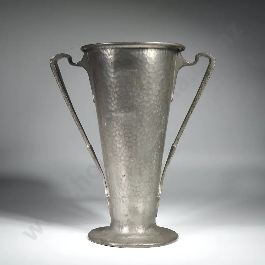 Art Nouveau Two-Handled Tudric Pewter Vase Image 1++