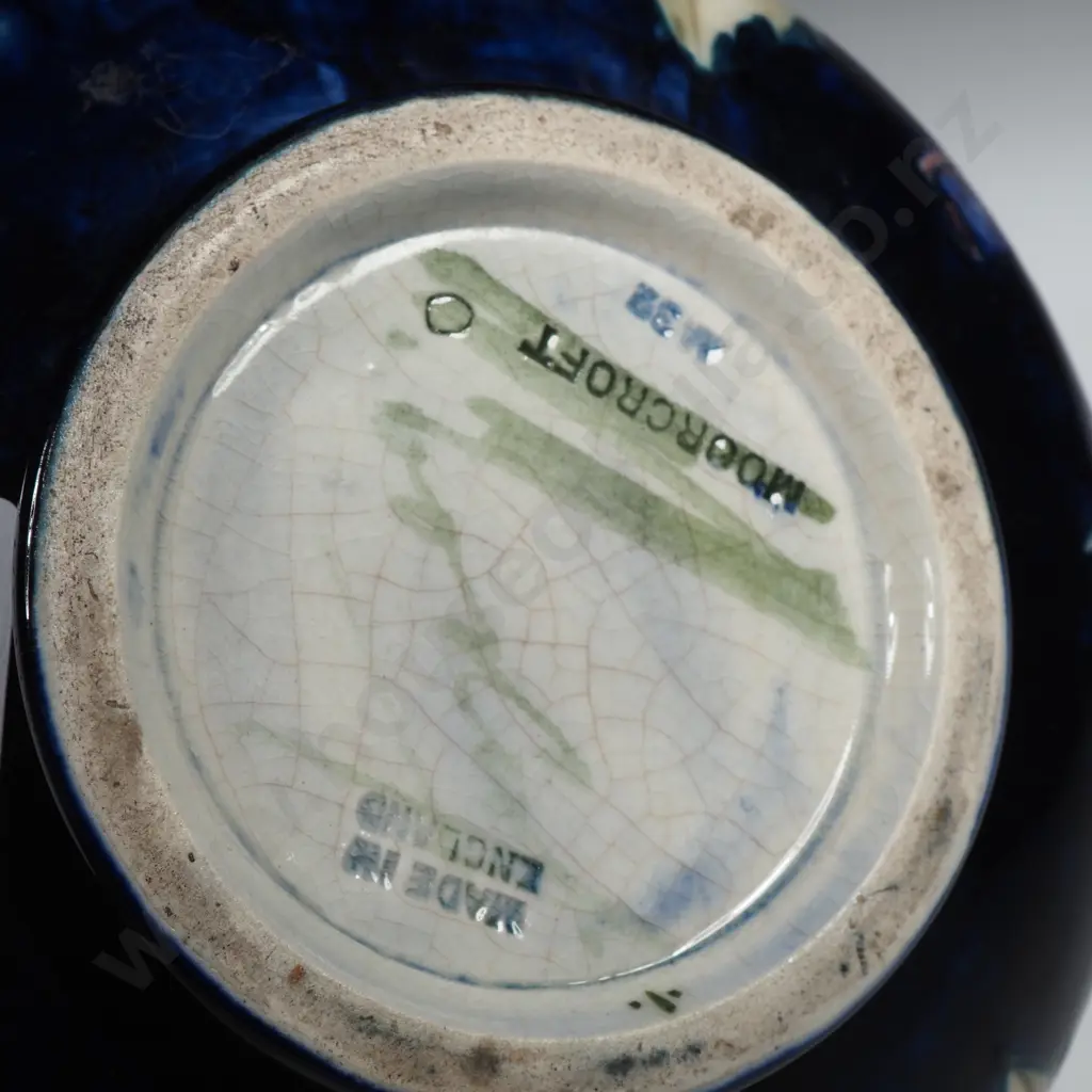 Moorcroft Squat Vase Decorated With Pansies & With Green Signature To Base.  Image 1++