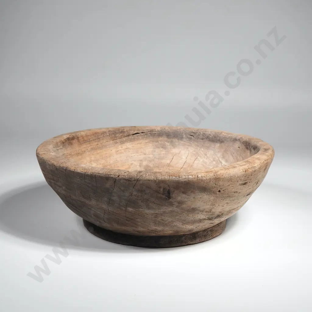 Antique Hand Carved Wooden Bowl Commonly Referred to as a Dough Bowl Image 1++