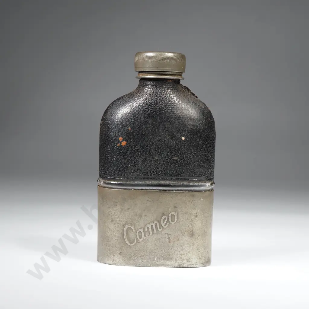 Antique Miniature Hip Flask: Cameo Image 1++