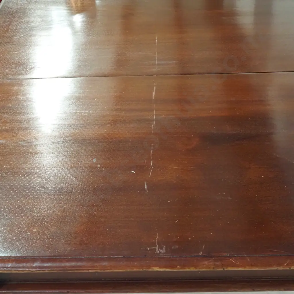 Victorian Mahogany Extension Dining Table w Ornate Carved Legs & Two Extension Leaves A/F Image 1++