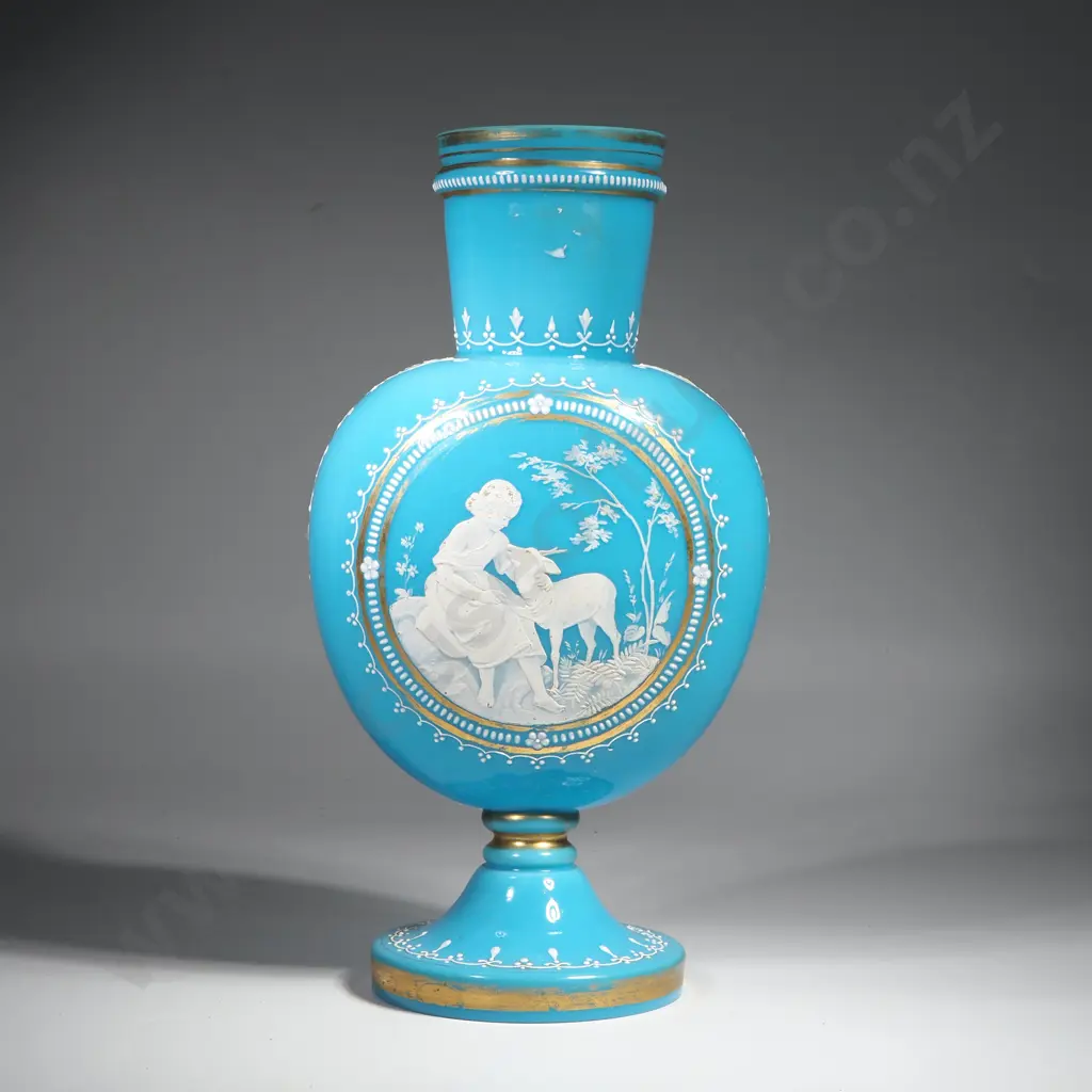 French Glass Plique a jour Vase A/F Image 1++