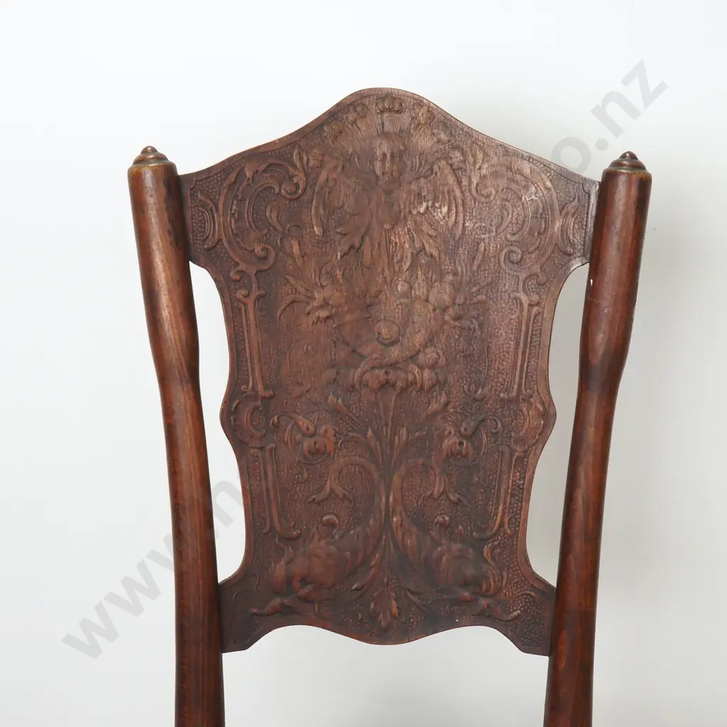 Antique Austrian Bentwood Dining Chair by Jacob & Josef Kohn w Pressed Art Nouveau Patterns to Seat & Back Image 1++