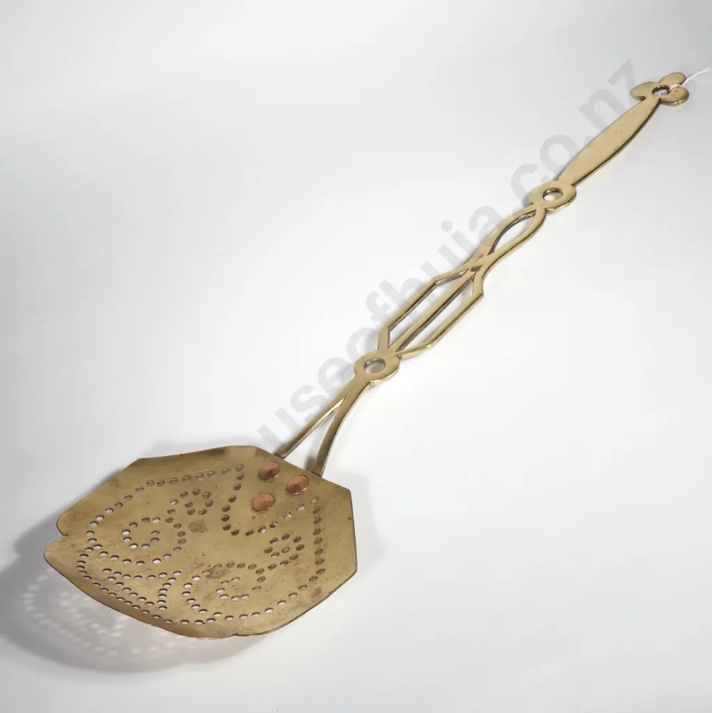 Vintage Brass Cream Skinner w Copper Rivets Image 1++