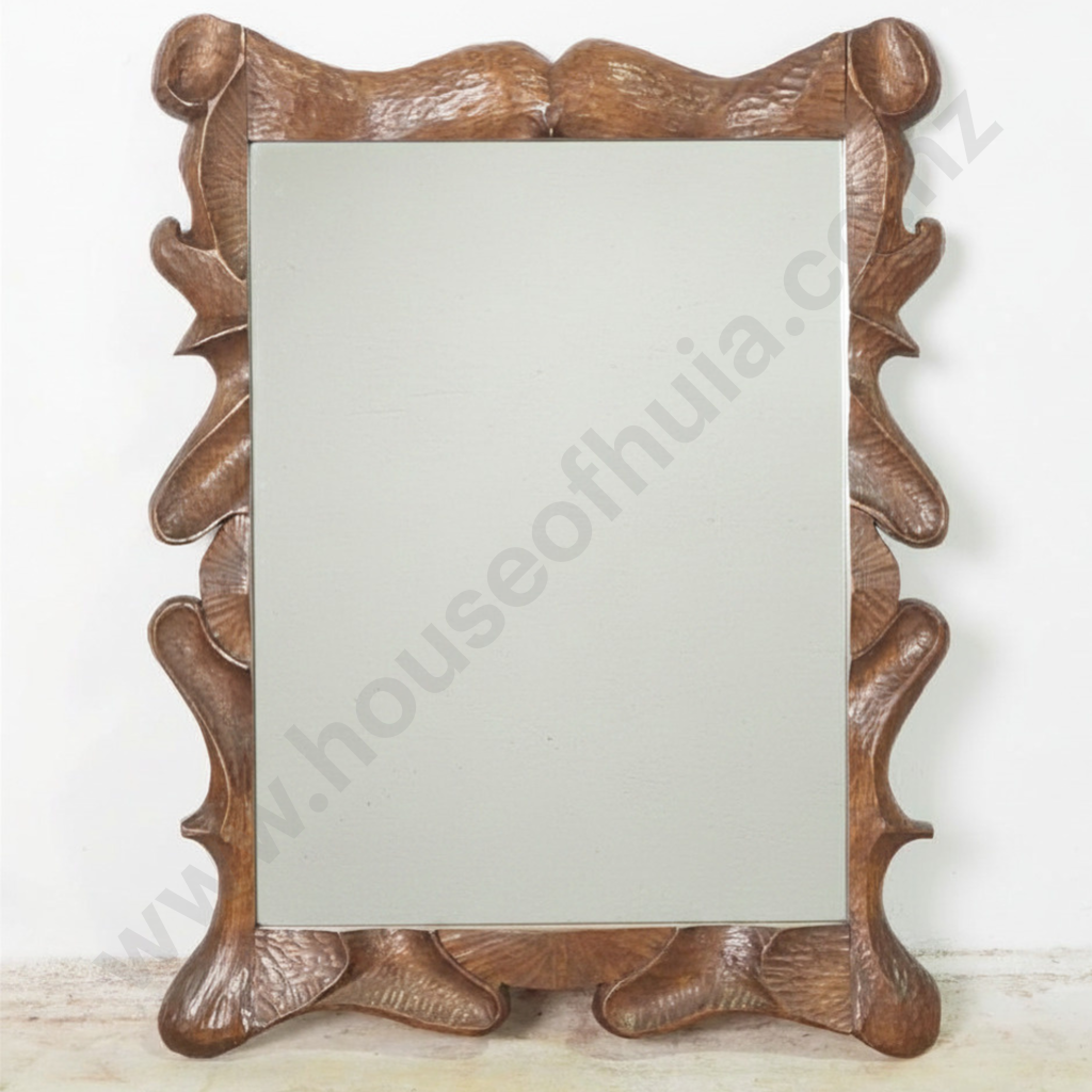 Black Forest Style Carved Oak Mirror Image 1++