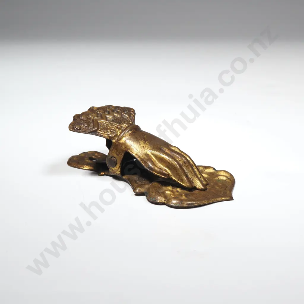 Vintage Brass Hand Clip Used For Bills & Paper Image 1++