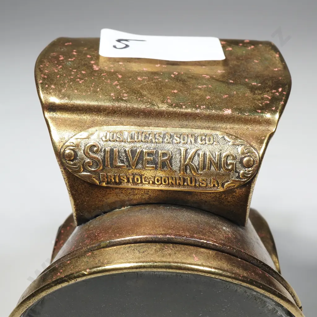 Brass Joseph Lucas 'Silver King' USA Bicycle Lamp Image 1++