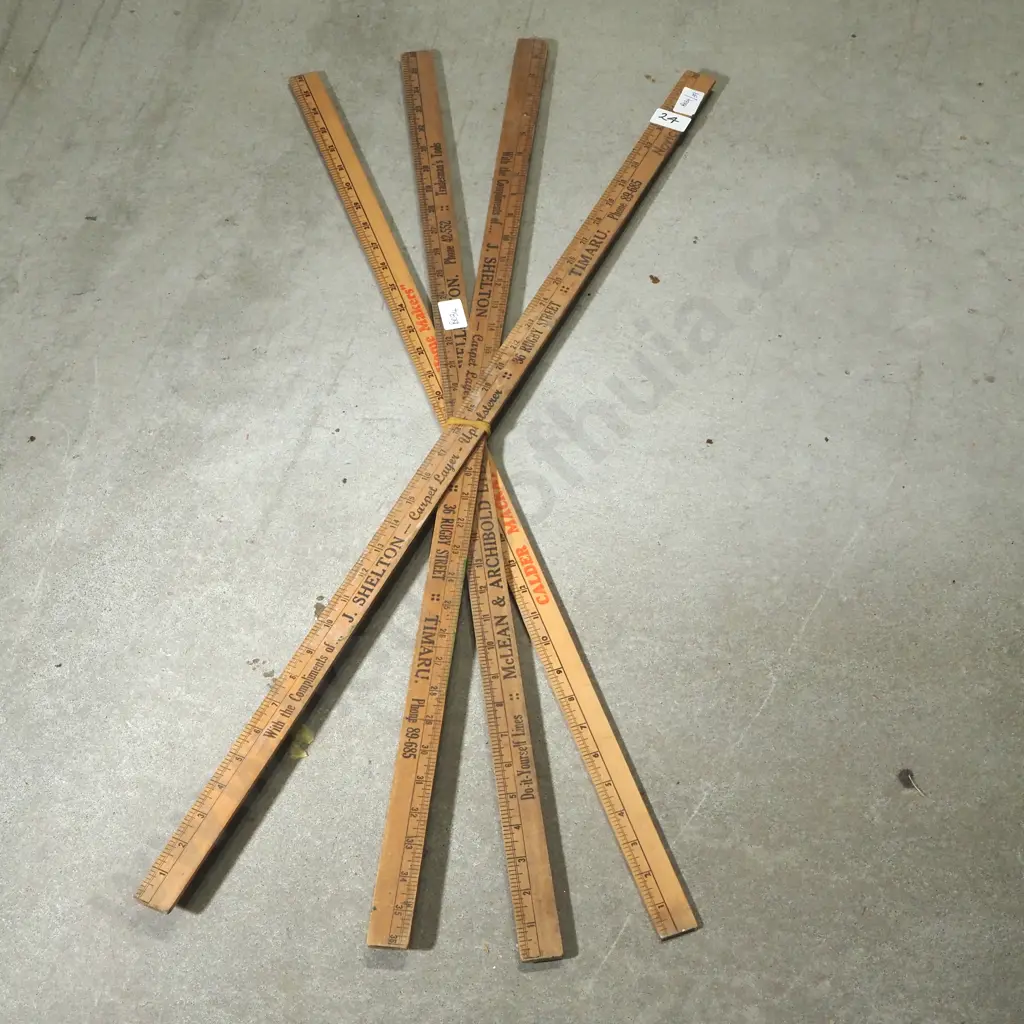 Four New Zealand Advertising Wooden Yard Rulers Image 1++