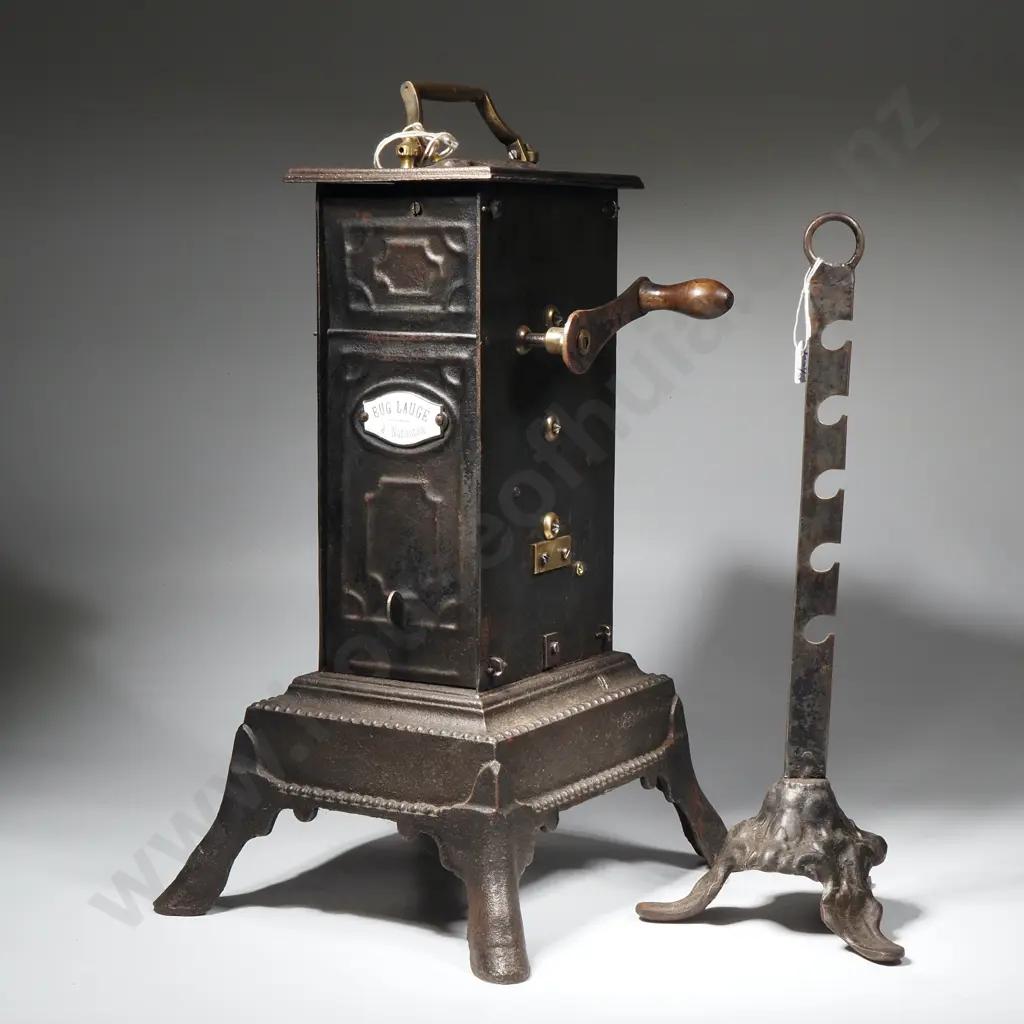 Antique French Cast Iron Roasting Jack  Stand for Roasting Jack & Stand for Jack Manufactured by Eug.Lauge  In Narbonne Image 1++