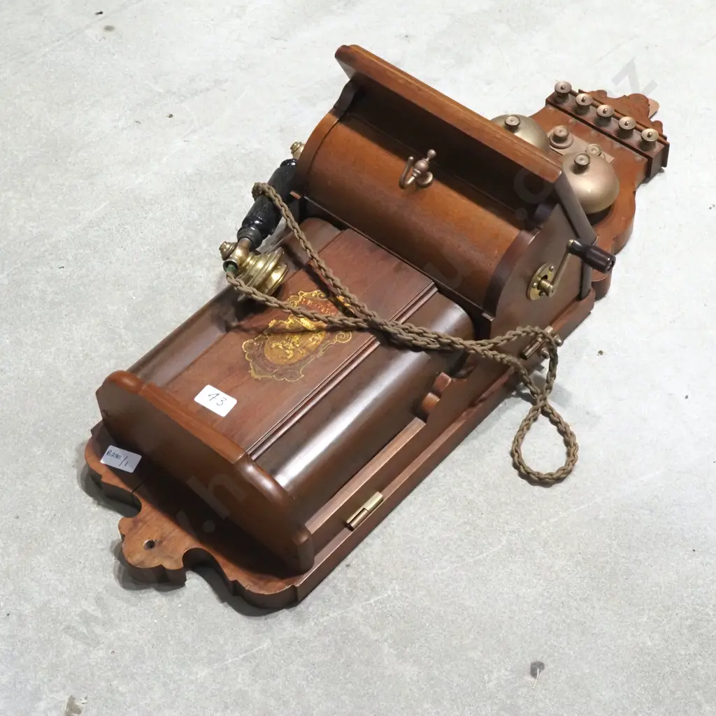 Early LM Ericsson & Co Walnut Wall Telephone  in Good Condition, Early C20th Image 1++