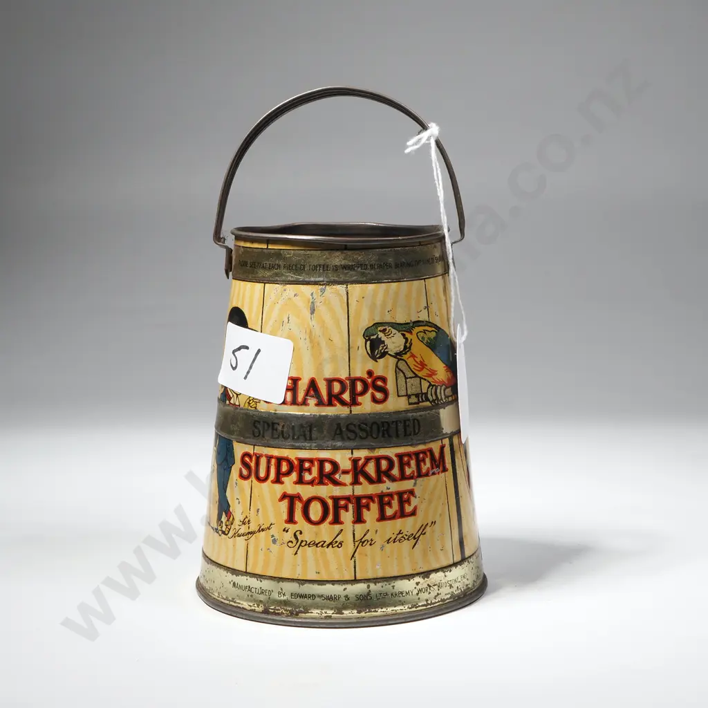 Vintage Sharps Super Kreem Advertising Tin Pail Image 1++