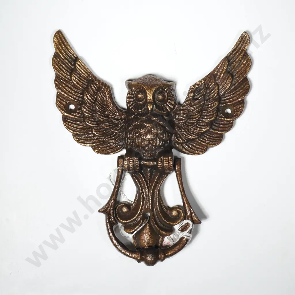 Iron Owl Door Knocker - Brown - Heavy Image 1++