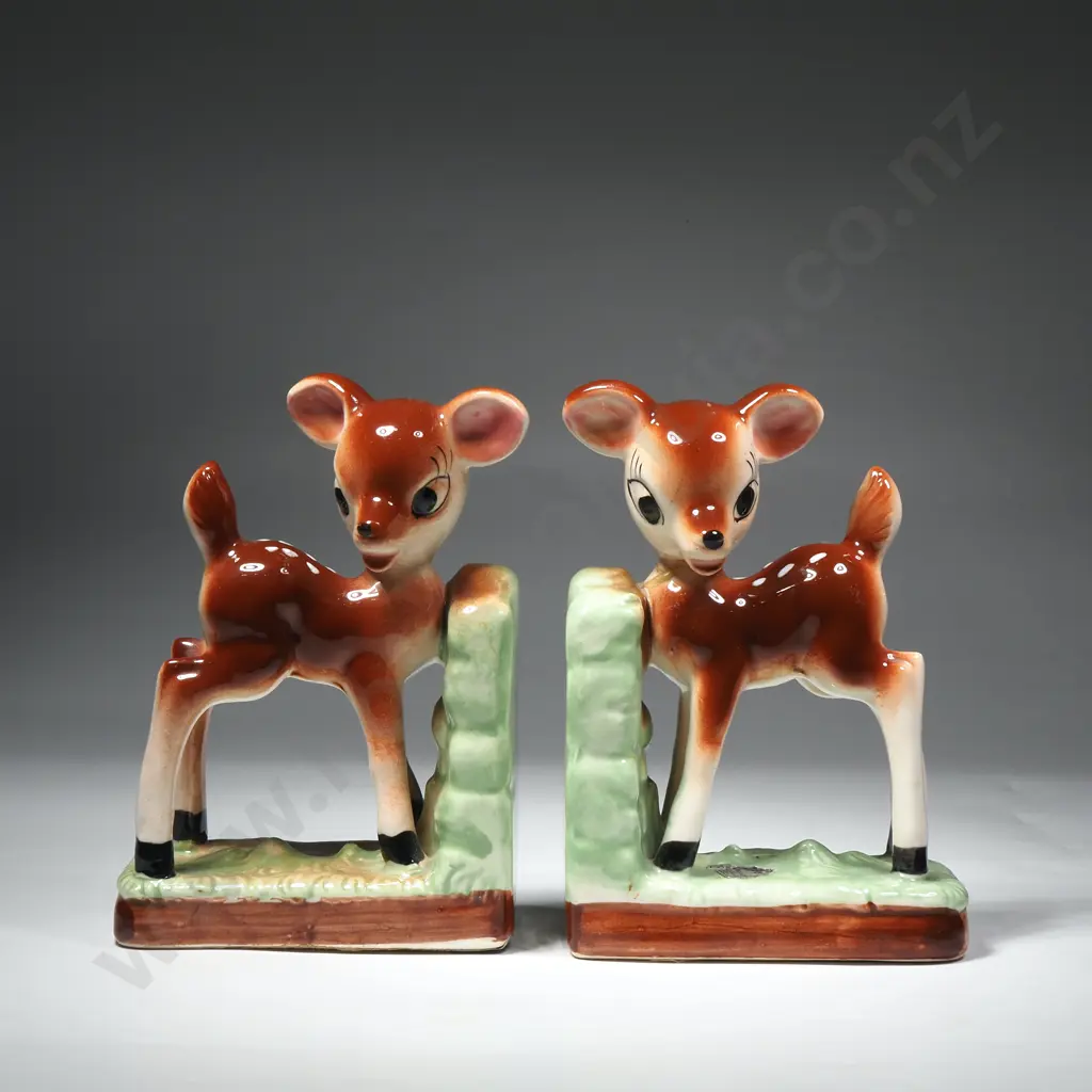 Grizelle Japan China Bookends Featuring Fawns Image 1++
