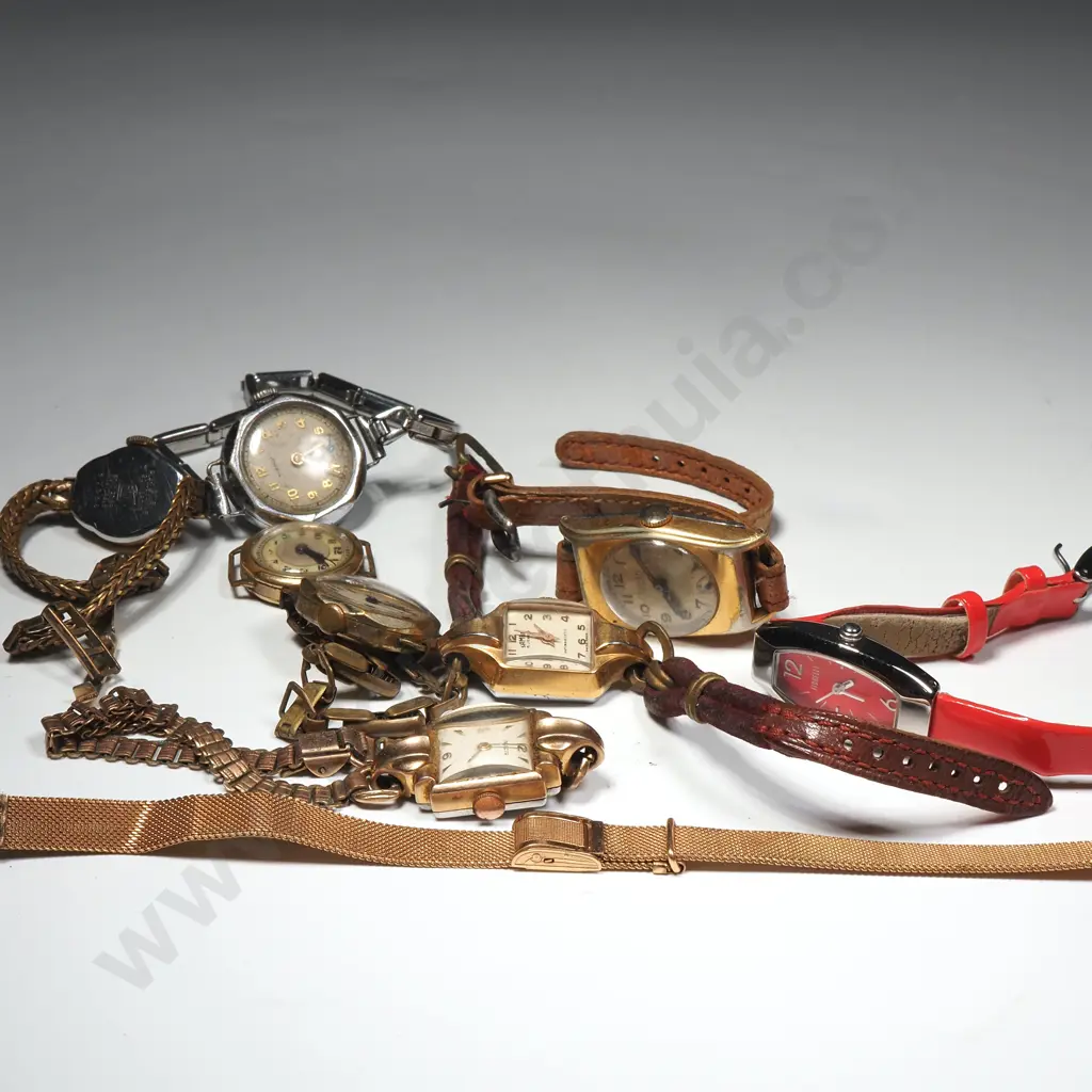 Eight Vintage Ladies Watches Including Some Art Deco Style Image 1++