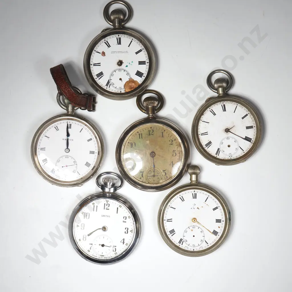 Quantity Of Silver Plated & Chrome Half Hunter Pocket Watches Image 1++