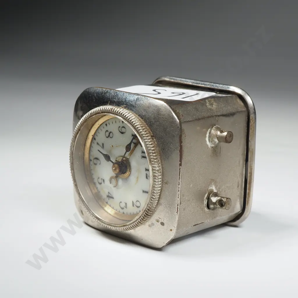 WW2 Era German Travel Alarm Clock W Chromium Plated Case Image 1++