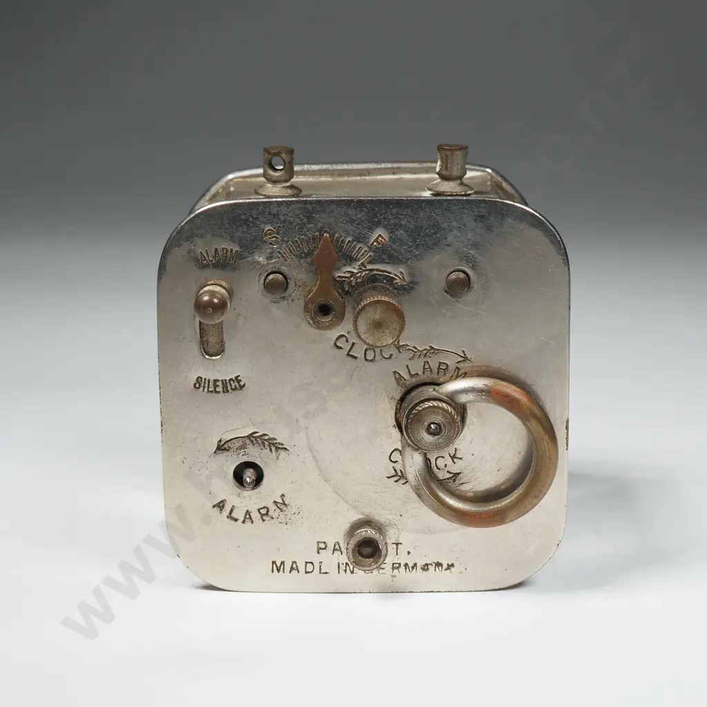 WW2 Era German Travel Alarm Clock W Chromium Plated Case Image 1++